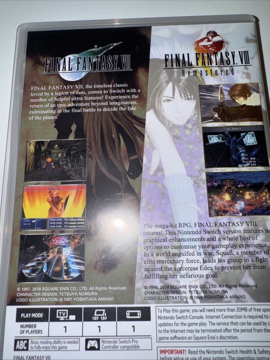 Final Fantasy VII and VIII Remastered Twin Pack Nintendo Switch