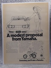 Vintage Yamaha Motorcycle Comic Strip Style 1974 Print Advertising Full Page Ad