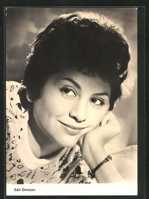 Postcard actress edit Domjan with friendly smile in portrait 