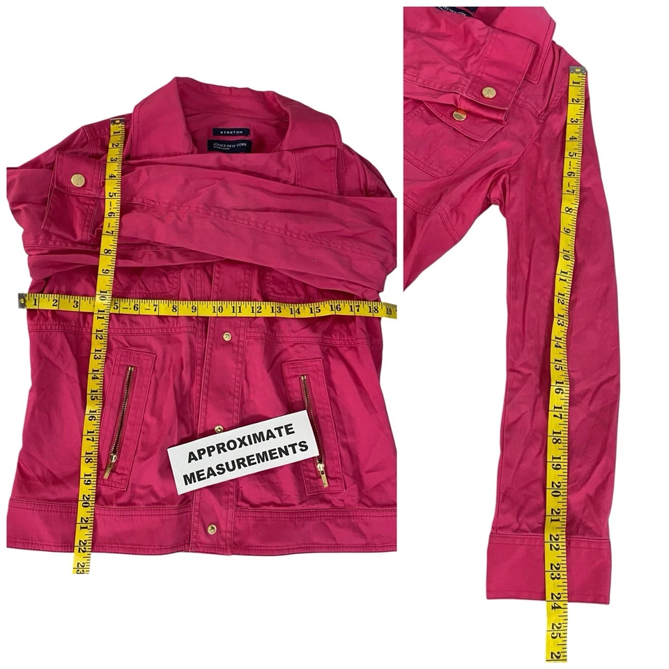 Jones New York Blazer Womens Medium Pink Jacket Officecore Career Coastal Barbie - Image 2 of 4