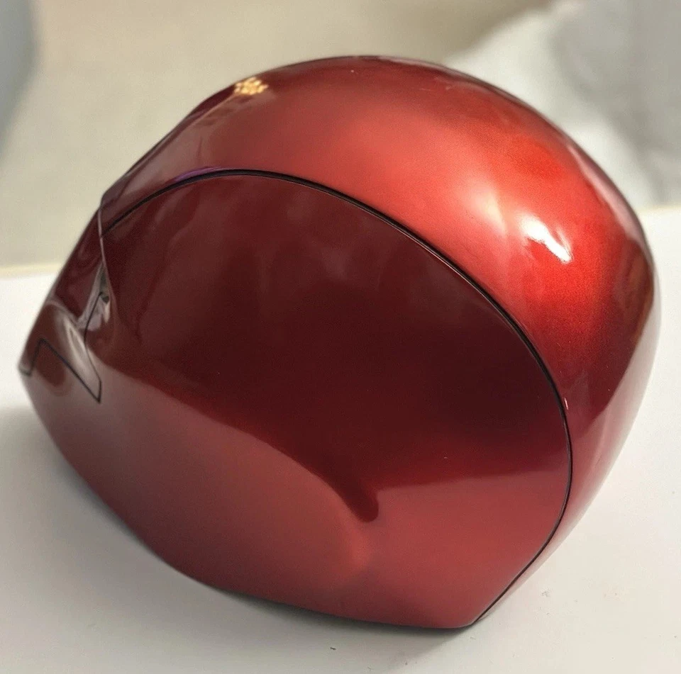 Casco Capucha Roja Efecto Metálico Máscara Capucha Roja Lujo Cosplay Prop Foto 3 de 4