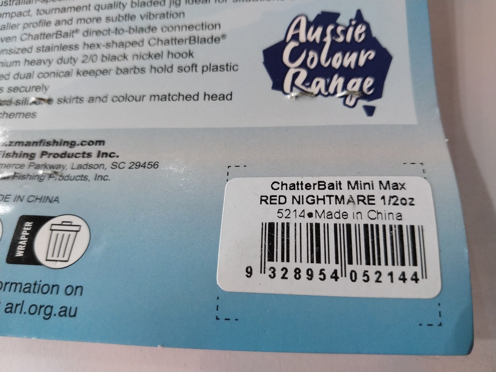 ZMan Chatterbait Mini Max 1/2oz Red Nightmare Fishing Lure - Image 5