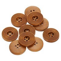 "10Stk 36L Diy NäHknöPfe 7/8\" Holz Runde 4-Loch HandwerksknöPfe Hellbraun"