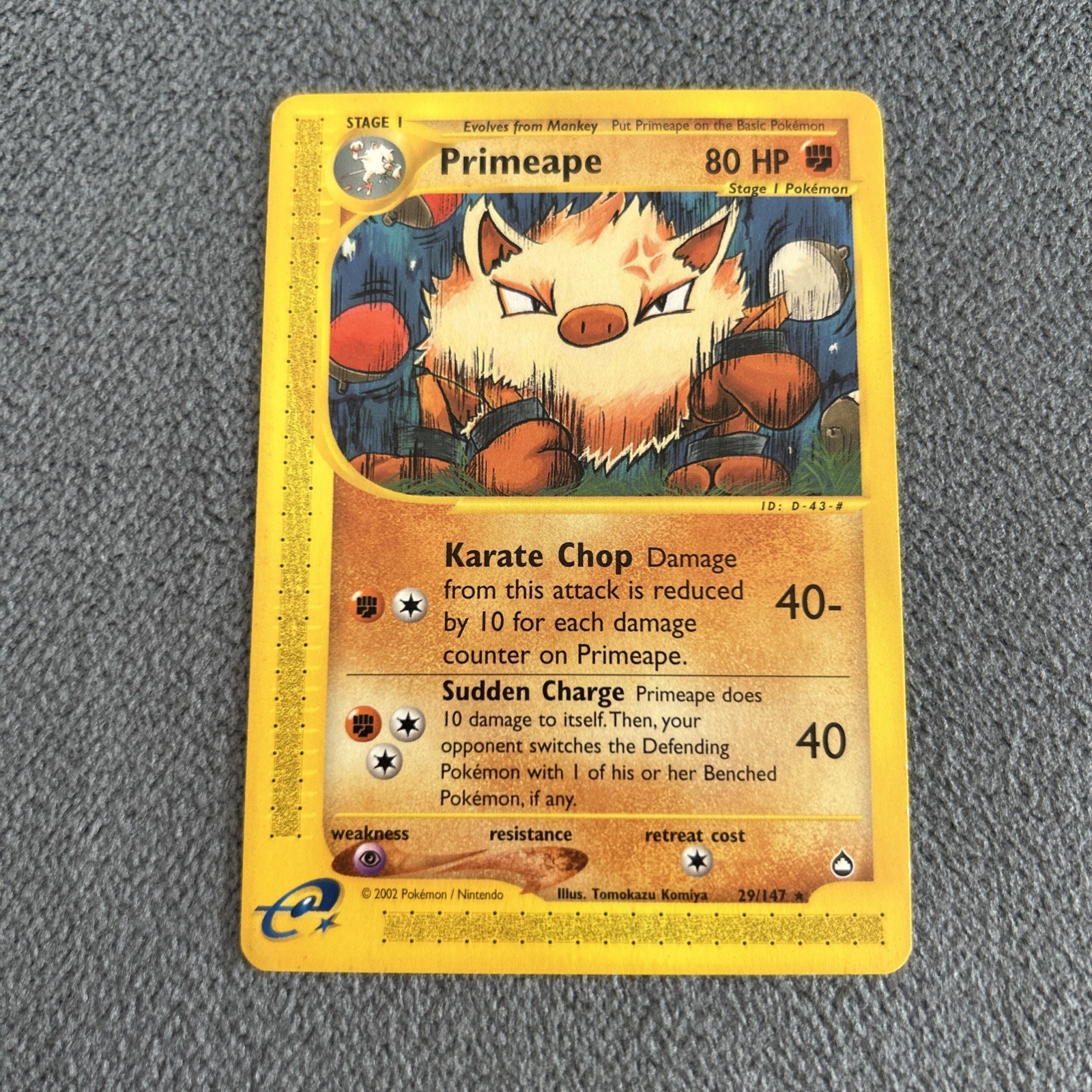 Pokemon Primeape #29/147 Rare Aquapolis Set Card ☆LP/MN☆ 🔥