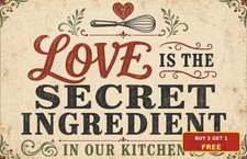 Funny Farmhouse Kitchen Tin Sign Humorous Rustic Cooking Metal Wall Plaque Decor