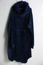 Womens Cosy Thick Fleece Long Loungewear Hoodie - Blue f18 