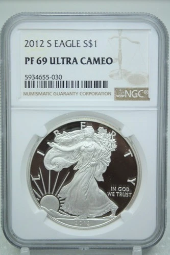 2012-S Proof American Silver Eagle PF69 Ultra CAMEO #5030