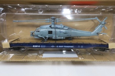 Menards: 279-3398. Limited Edition, Navy Flat Car,Navy Helicopter. NOS