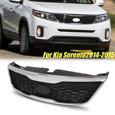 For 2014-2015 Kia Sorento Black Front Bumper Upper Grille Grill Wchrome Trim For 2014-2015 Kia Sorento Black Front Bumper Upper Grille Grill Wchrome Trim