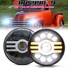 Pair 7 Inch Led Car Headlight Parts Round Hilo Beam For Chevy Pickup Truck3100 Pair 7 Inch Led Car Headlight Parts Round Hilo Beam For Chevy Pickup Truck3100