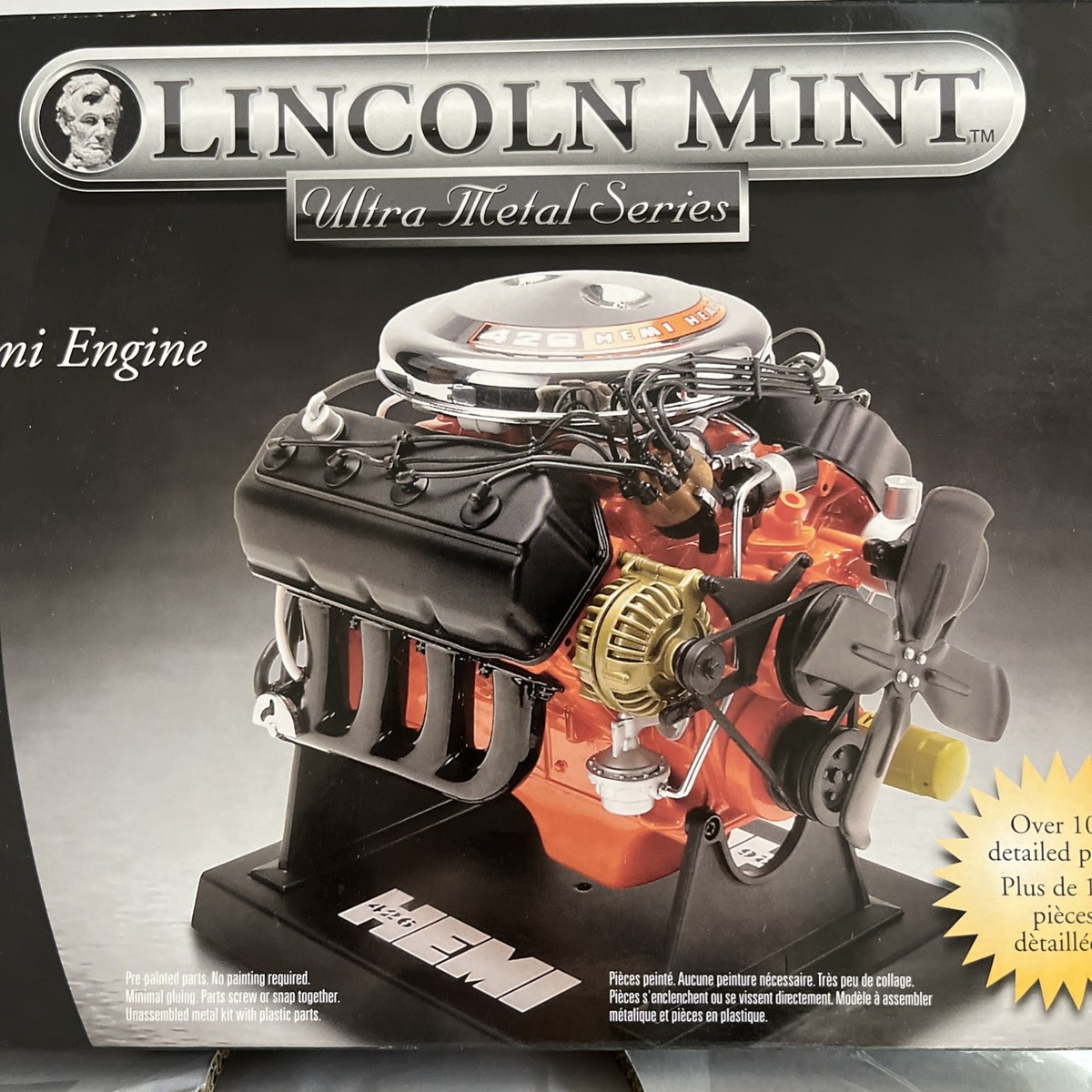 Testors Ultra Metal Series Dodge Hemi 426 Engine Kit 1/6 Scale New