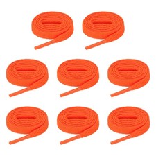 4 Pairs Flat Shoe Laces 5/16" x 50" Polyester Sneaker Shoestring, Orange