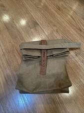 Trader Joe's Washable Paper Lunch Bag Brown Reusable Eco Hand Strap 15x9in