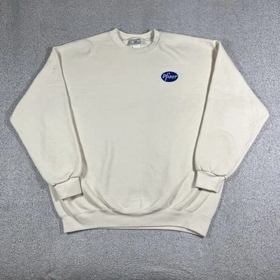 Sudadera Pfizer De Colección Para Hombres XL Crema Farmacéutica Cuello Redondo Pullover Promo - Imagen 1 de 4