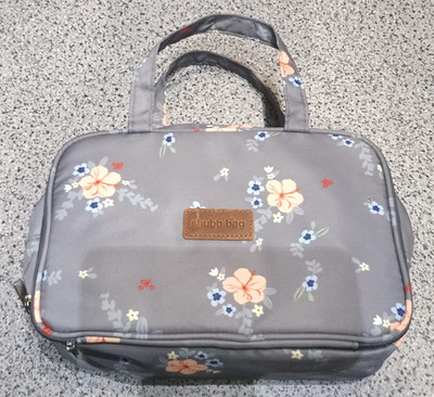 Shubb Make-Up-Tasche Reise-Kulturbeutel Kosmetiktasche Grau Blumen