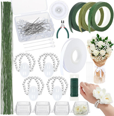 Wrist Corsage Making Kit Floral Arrangement Supplies DIY Boutonniere Bouquet Cra