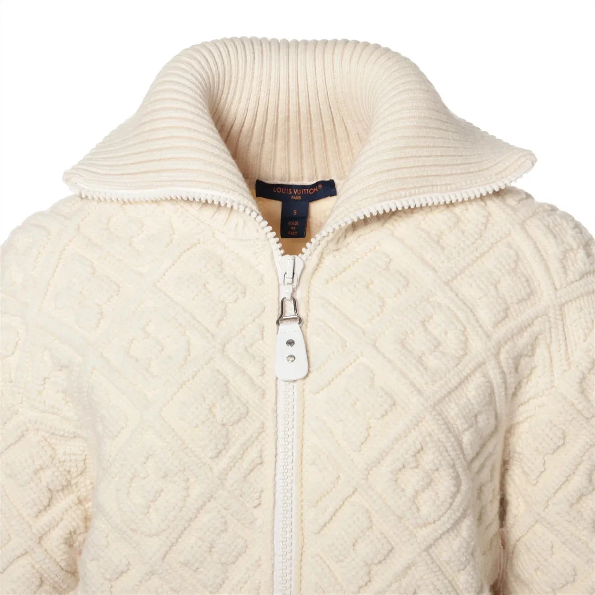 LOUIS VUITTON（LV） Louis Vuitton 25SS lana x seta x cashmere maglia giacca S donna avorio RW251WW taglio