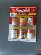 Vintage-1991 Playtime Campbell's Play Canned food-Spaghetti O's- Soup - V8- NEW