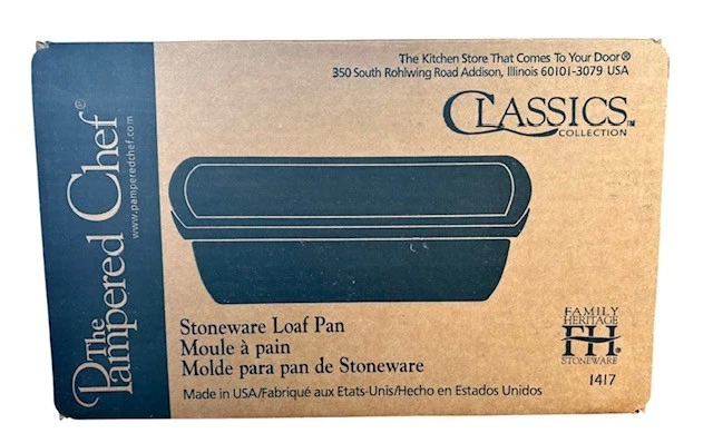 Pampered Chef Loaf Pan - Heritage Classics Collection Stoneware - 1417 - NEW
