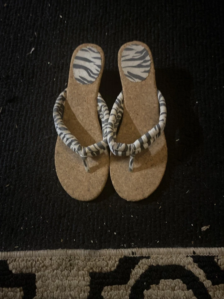  Sandalias de cuña negras cebra chanclas con adornos de joyas NUEVAS TALLA 6 Foto 3 de 4