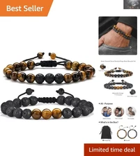 Luxury 8mm Tiger Eye & Lava Rock Bracelets - Thoughtful Gifts for Any Occasion