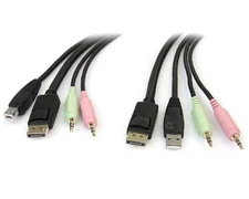 StarTech.com 6ft 4-in-1 USB DisplayPort KVM Switch Cable w/Audio & Microphone