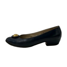 Salvatore Ferragamo Dark Navy Leather Women's Pumps