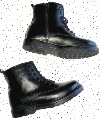 Women’s size 6.5 Y2K Degree brand Black leather combat boots and chunky sole British Combat Boots Womens US SIZE 6 Black Leather Chunky  main image 3