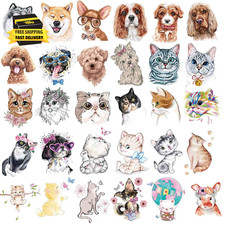 30 Pieces Animals Temporary Tattoos for Kids Women, Dogs Cats Waterproof Tattoos
