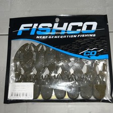 RARE. FISHCO  SAVAGE CHUNKS 3.25" In GREEN PUMPKIN color. 7 Pack Jig  Trailer
