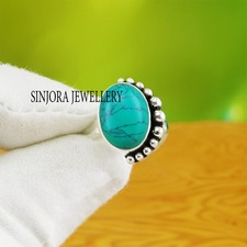 Turquoise Gemstone 925 sterling silver handmade Gift Ring US size 5 to 13