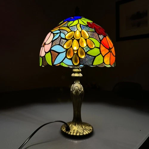 Luxury Tiffany Style 10" Table Lamp Stained Glass  –Handcrafted Shade uk