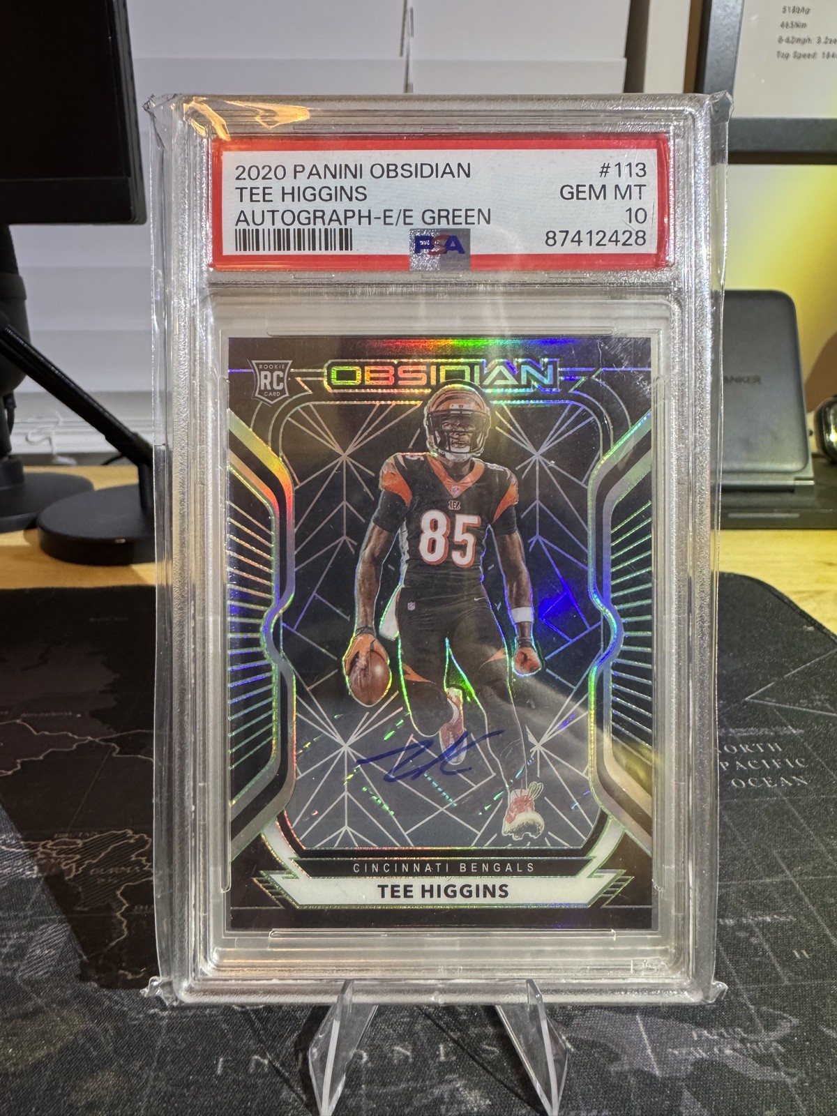 2020 Panini Obsidian - Rookies Tee Higgins #113 Electric Etch Green /50 (RC)