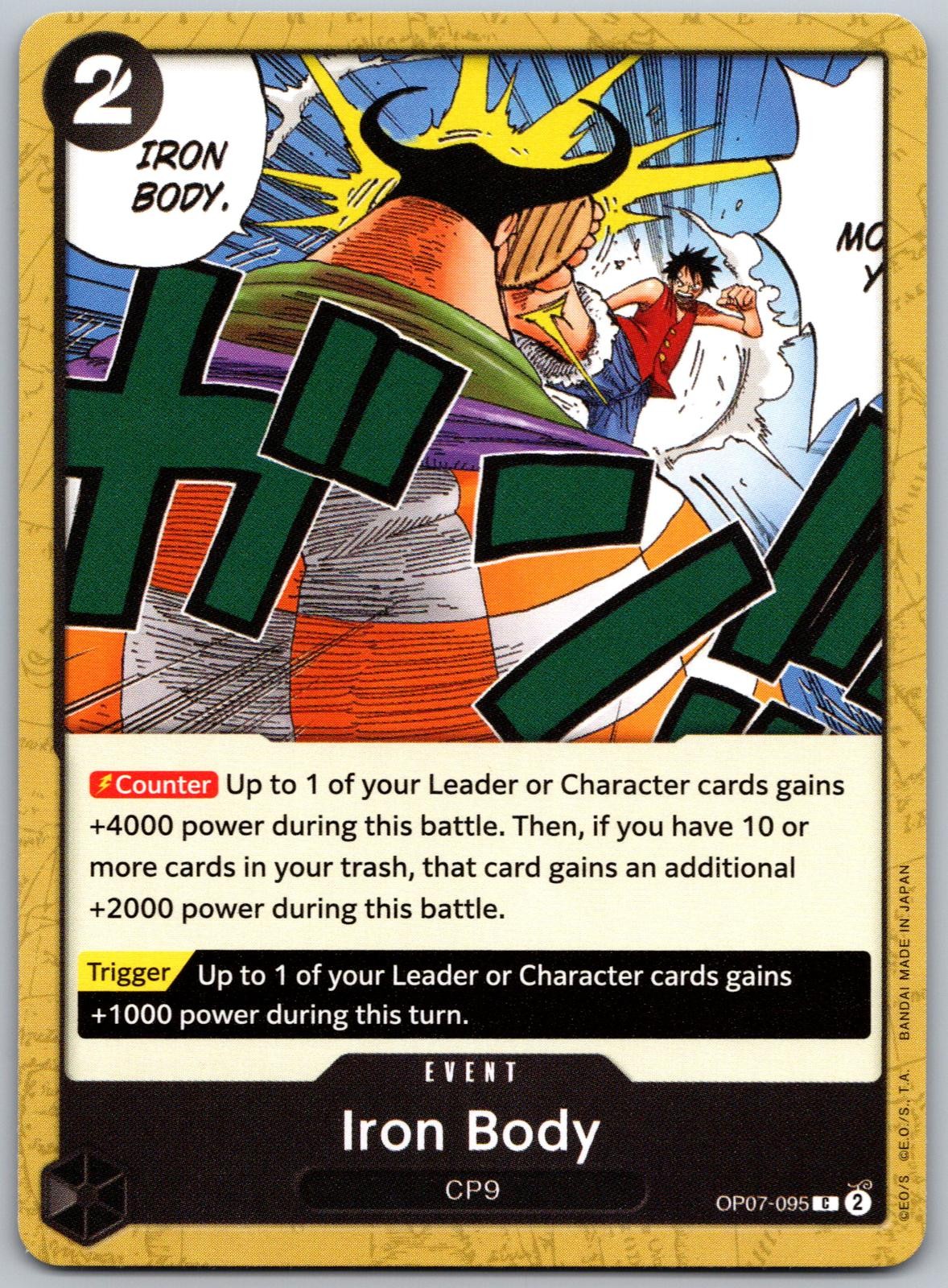 One Piece 500 Years in the Future Pre-Release Cards Iron Body OP07-095 Common NM