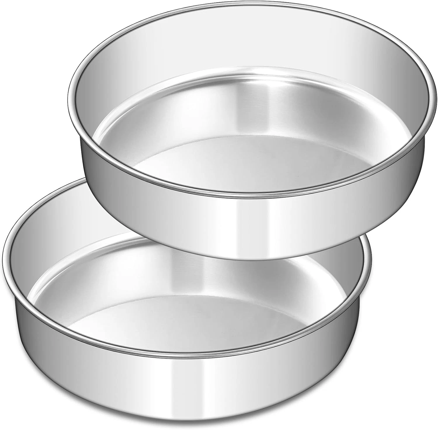 6 Inch Cake Pan Set of 2, Stainless Steel round Layer Cake Baking Pans Tins, Non