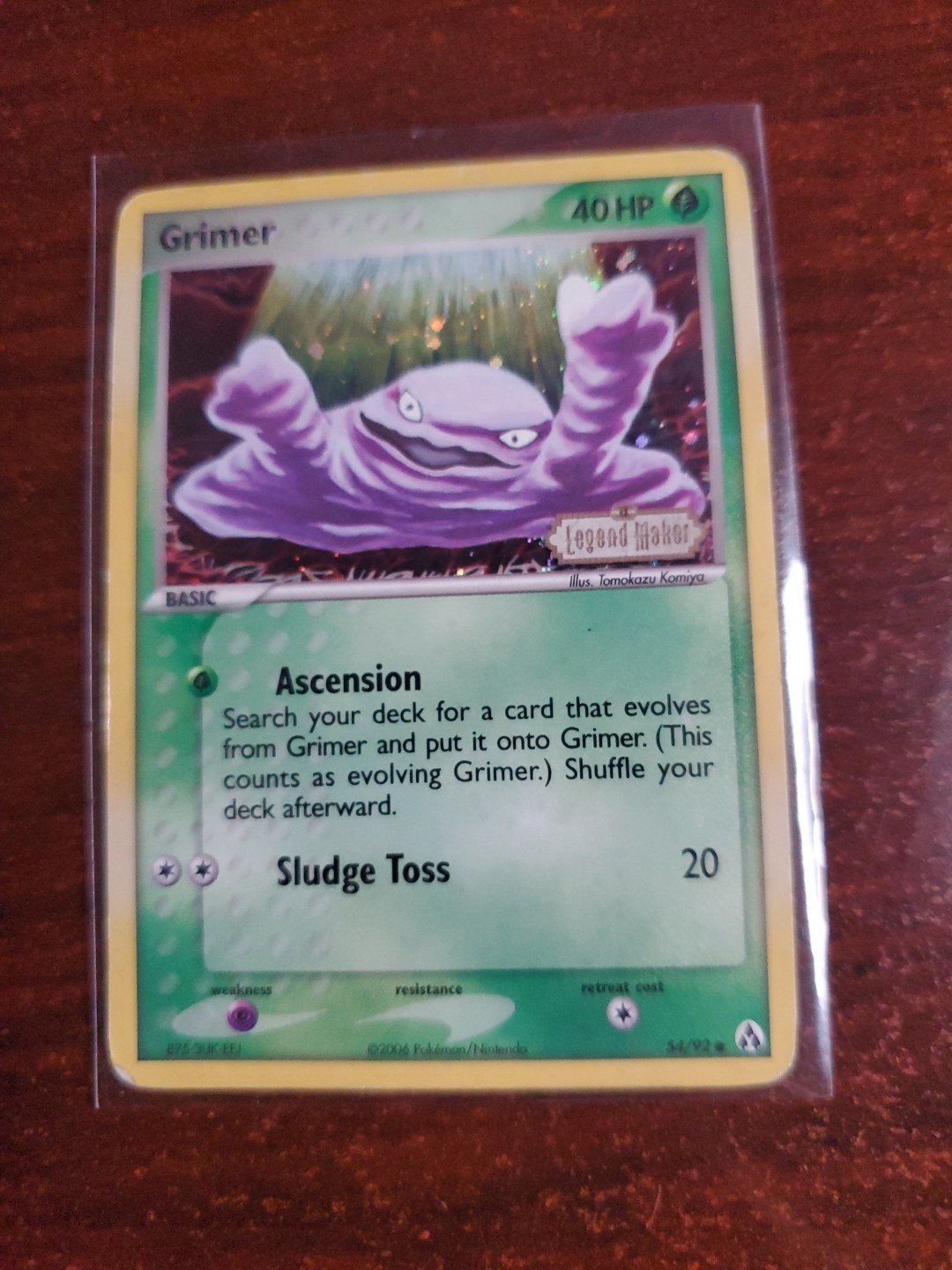 Grimer 54/92 - EX Legend Maker Stamped Reverse Holo Pokemon TCG
