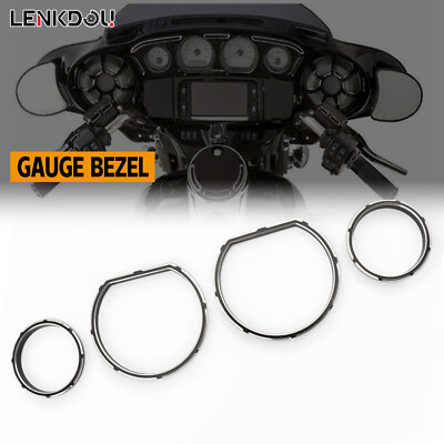 Lenkdou Chrome Gauge Bezel Kit For Harley Electra Glide Road Glide Trike 2014-2024
