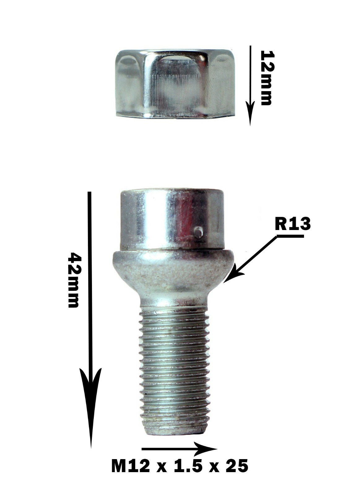 Fits Vw Golf Mk1 Mk2 Wheel Locking Bolts M12X1,5 Security Nuts For