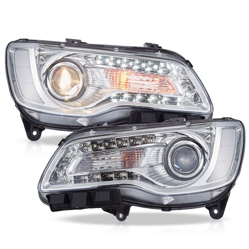 Pair VLAND LED Head Lights For 2011-2015 Chrysler 300 Chrome Projector Assembly - Bild 8 von 17