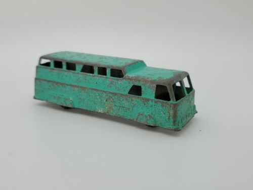 ORIGINAL VINTAGE ANTIQUE MIDGETOY GREEN METAL TOY BUS 3 1/2" USA Made