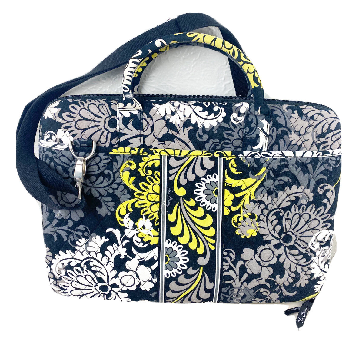 Vera Bradley Laptop Bag Hard-Case Detachable Shoulder Strap Quilted Baroque  GUC