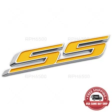 Chevy Camaro SS Rear Trunk Lid Nameplate Logo Fender Marker Emblem Badge Yellow