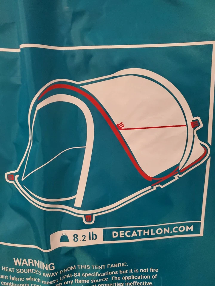 Decathlon Quechua 2 Second Pop Up Camping Tent For 3 People Water Resistant NEW! - Image 4 of 4