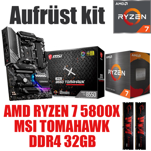 AMD Ryzen 7 5800X Procesador MSI Placa base 32 GB DDR4 Memoria Gaming Set - Imagen 1 de 6