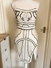 X Asos Design (£110.00 New) white ivory heavily embellished dress 10 Petite BNWT