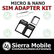 20x SIM Card Adapter KIT • MICRO + NANO SIM Converter + Eject Tool USPS TRACKING
