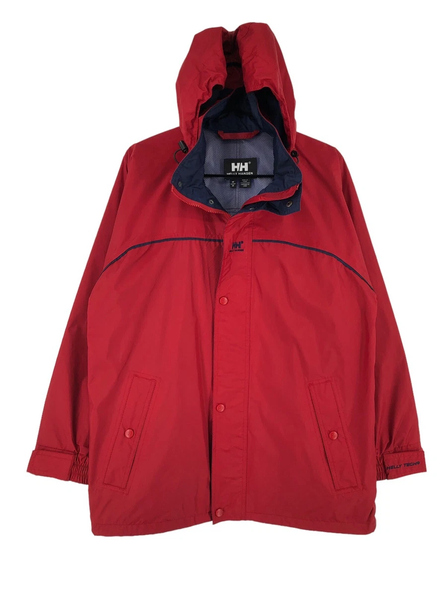 Veste Imperméable Légère Helly Hansen Rouge - Capuche - Taille XXL - Occasion Très Bon État