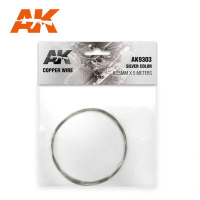 AK Interactive Copper Wire 0.25mm X 5 Meters Silver Color