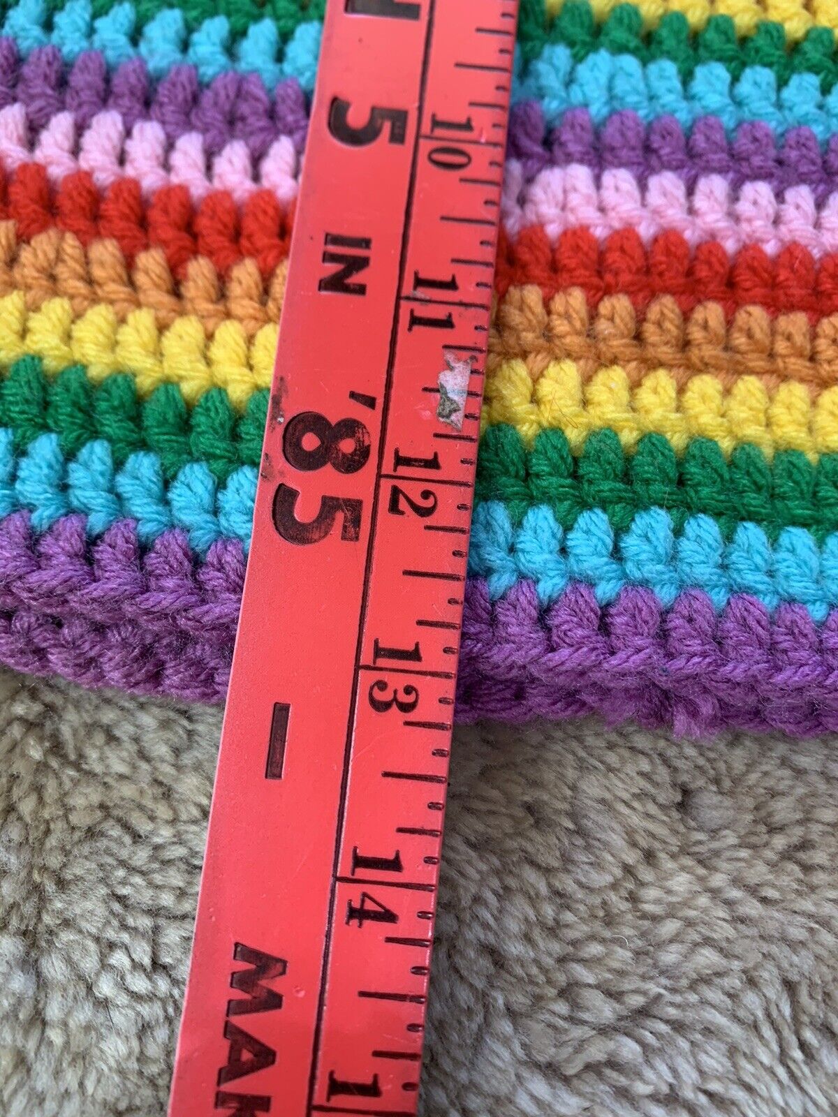 Handmade Rainbow Crochet Mini Skirt Women’s 25in … - image 8