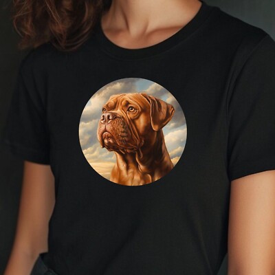 T-Shirt Frauen Bordeauxdogge Portrait Motiv Baumwolle Größe XS bis 3XL